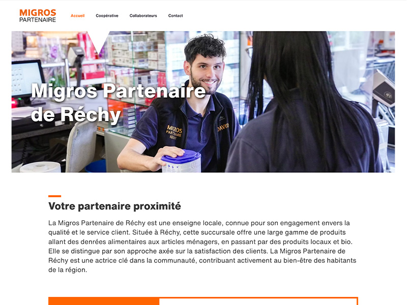 Migros Partenaire Réchy — refonte de site internet — visuel 1