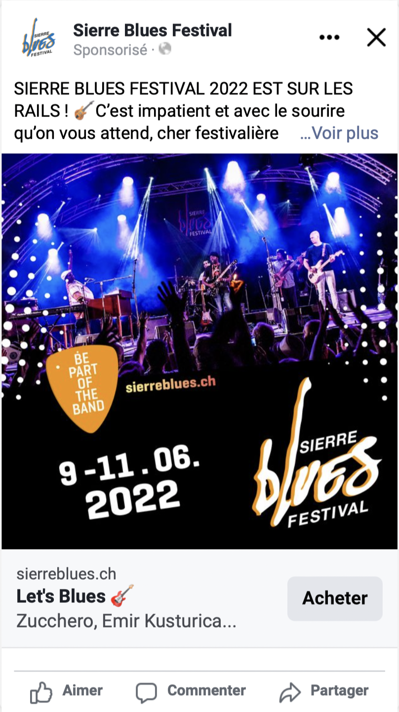 Sierre Blues Festival — accompagnement de campagne de communication — visuel 2